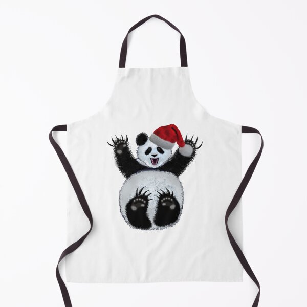 Item preview, Christmas panda wearing santa claus hat designed and sold by Galina Kostyaeva.