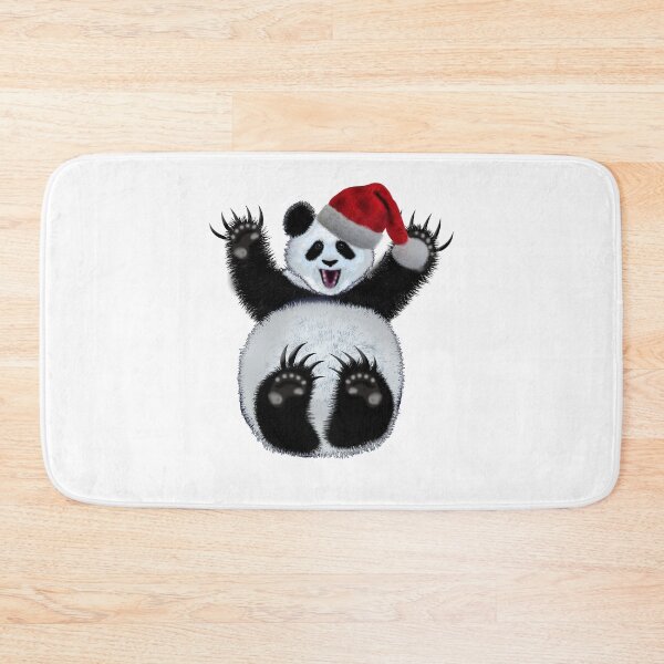 Item preview,  Christmas panda wearing santa claus hat designed and sold by Galina Kostyaeva.