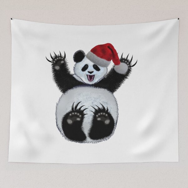 Item preview,  Christmas panda wearing santa claus hat designed and sold by Galina Kostyaeva.