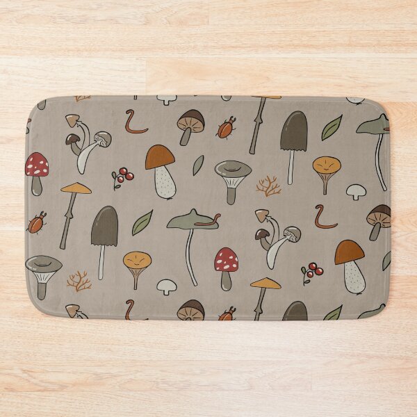 Item preview, Seamless pattern with mushrooms, beetle and worms designed and sold by gavayka.