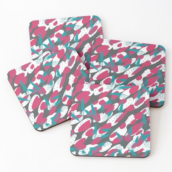 Item preview, Pink, Grey & Teal Paint Splodge Pattern designed and sold by GillyMc.