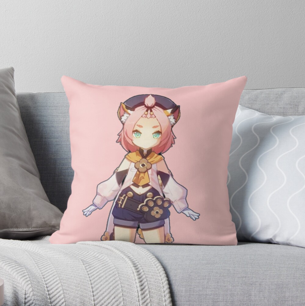 Coussin Diona Genshin Impact Par Kawaiicrossing Redbubble 