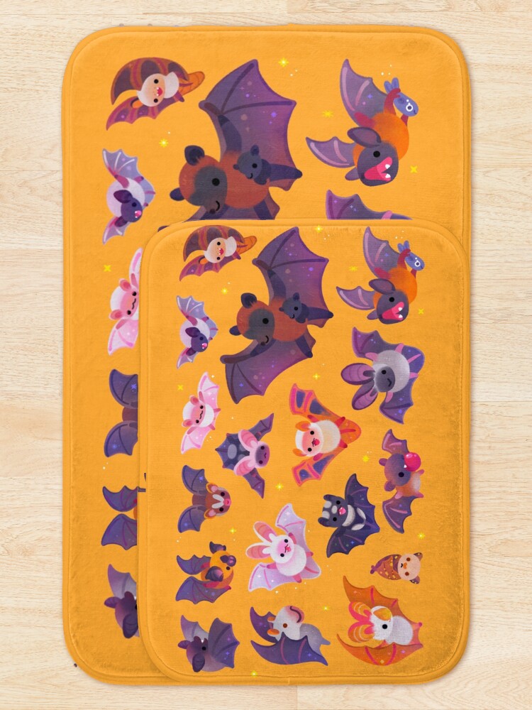 Alternate view of Bat - yellow Bath Mat