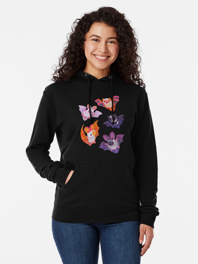 Alternate view of Bat - yellow Lightweight Hoodie