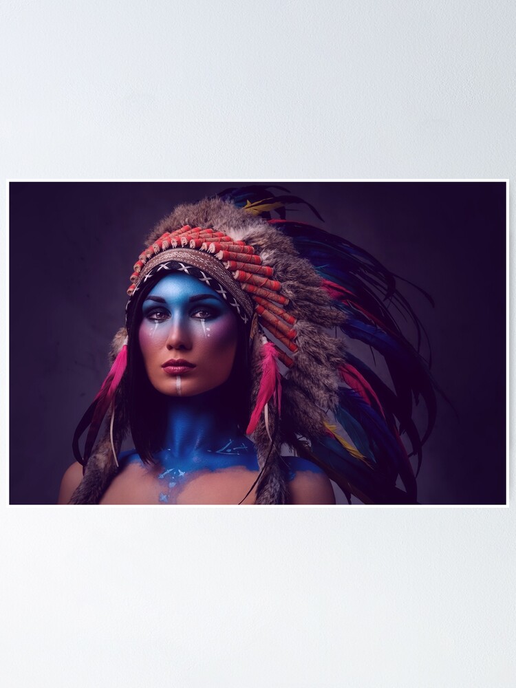 Beautiful Native American Woman Poster by Batartiste