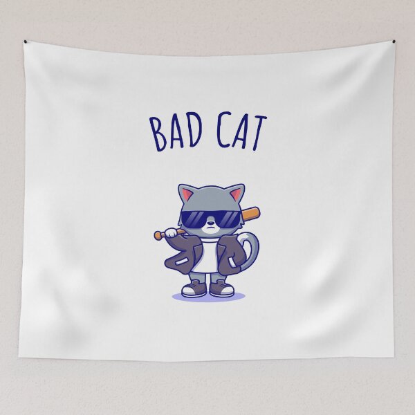 Item preview, BAD CAT, badass cat designed and sold by Curlyhaire.