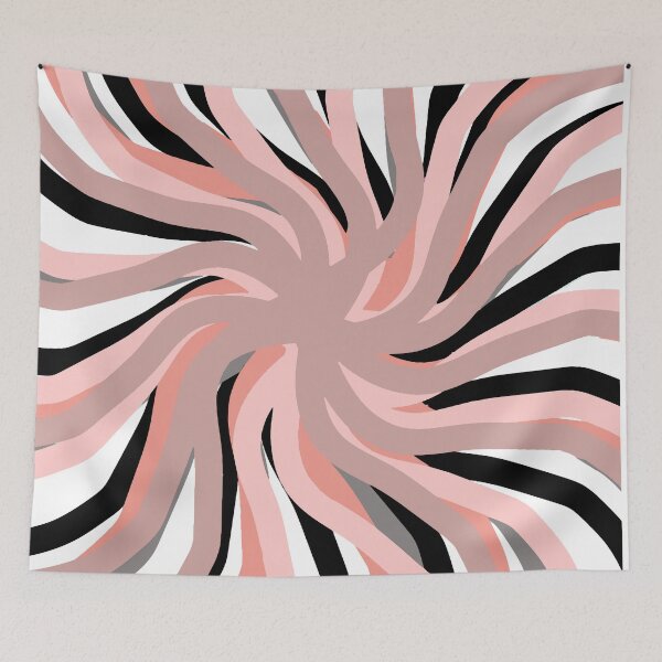 Item preview, Geometric. vane. pink. white. black. colorful. abstract. designed and sold by PrintedDreams.