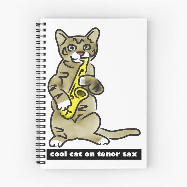 Item preview, Cool cat on tenor sax designed and sold by Xdelacra.