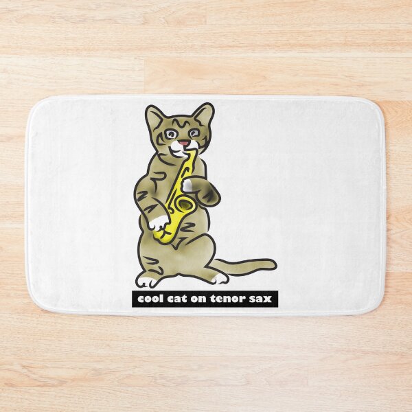 Item preview, Cool cat on tenor sax designed and sold by Xdelacra.