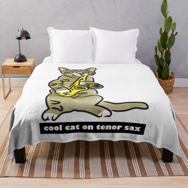 Item preview, Cool cat on tenor sax designed and sold by Xdelacra.