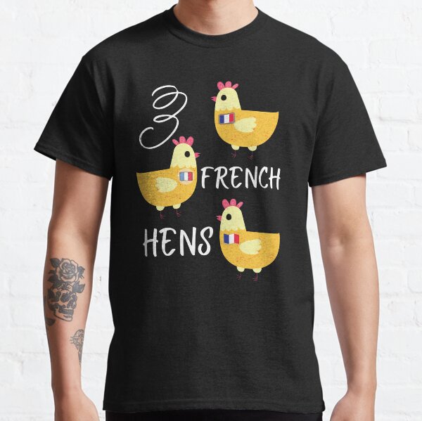 Coloured Three French Hens France Flags and Medals Classic T-Shirt