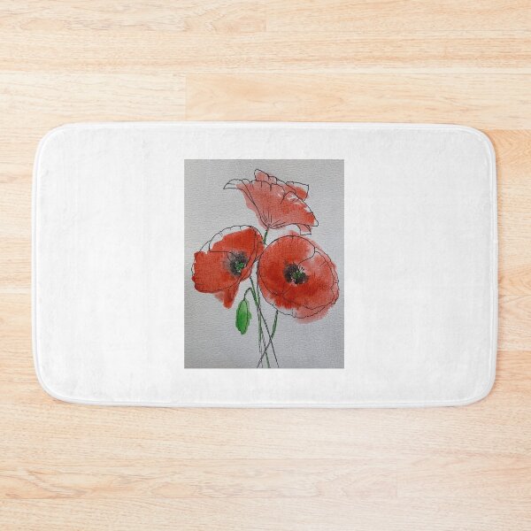 Artikelvorschau, Rote Mohnblumen blühen im Aquarell entworfen und verkauft von Arteaventura.
