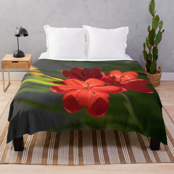 Item preview, Three Crimson River Lily Blooms - Exotic South African Beauties in a Garden designed and sold by Georgia Mizuleva.