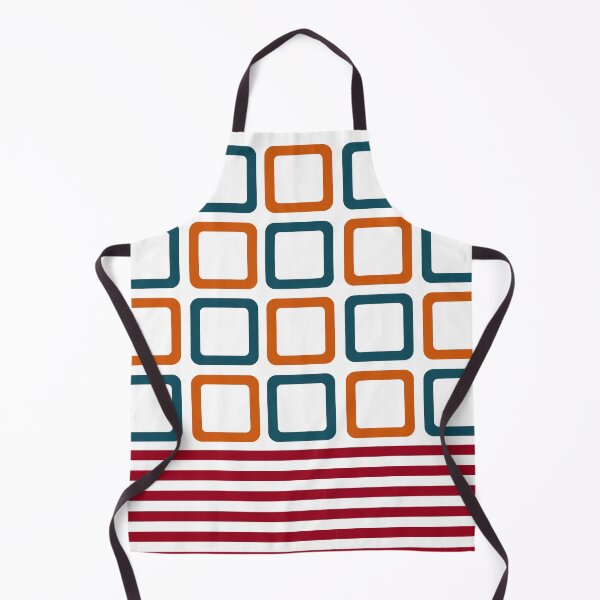 Artikelvorschau, Minimalistische geometrische Retro-Kunst | Retro Teal, Orange abgerundete Quadrate & rote Streifen entworfen und verkauft von ukoko.
