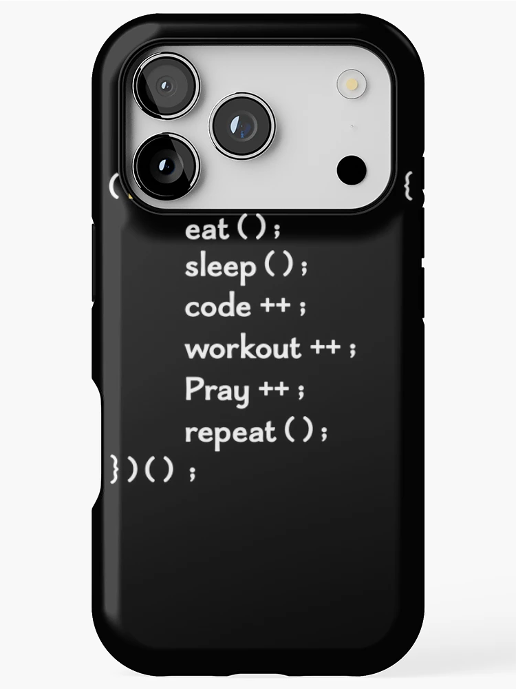 Thumbnail 1 of 4, iPhone Case, Funny Computer Science coding Eat Sleep Code / funny coding function / coding gift idea / increment and progress coding idea designed and sold by anodyle.
