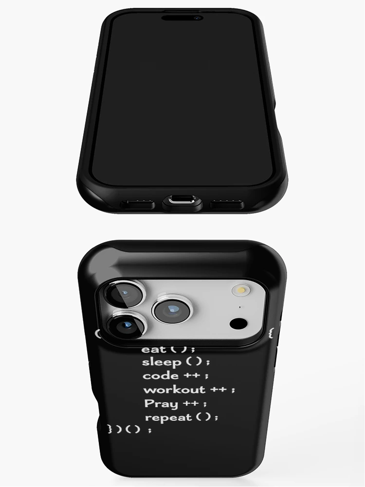 Thumbnail 3 of 4, iPhone Case, Funny Computer Science coding Eat Sleep Code / funny coding function / coding gift idea / increment and progress coding idea designed and sold by anodyle.