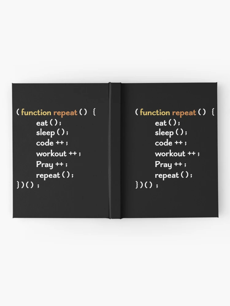 Thumbnail 2 of 3, Journal, Funny Computer Science coding Eat Sleep Code / funny coding function / coding gift idea / increment and progress coding idea designed and sold by anodyle.