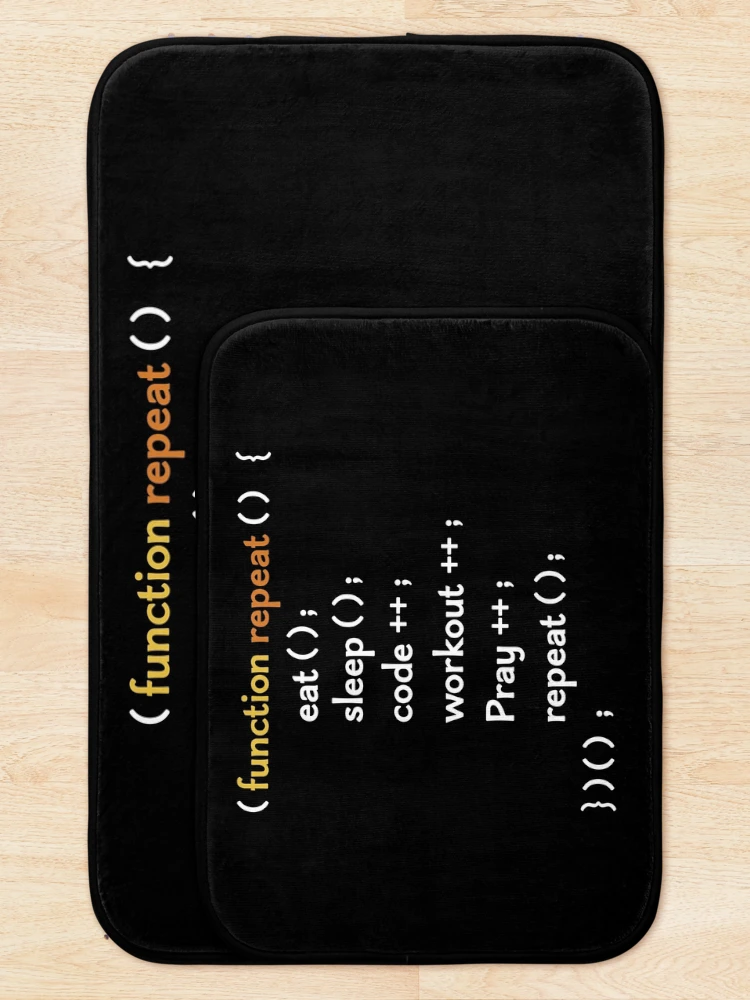 Thumbnail 5 of 6, Bath Mat, Funny Computer Science coding Eat Sleep Code / funny coding function / coding gift idea / increment and progress coding idea designed and sold by anodyle.