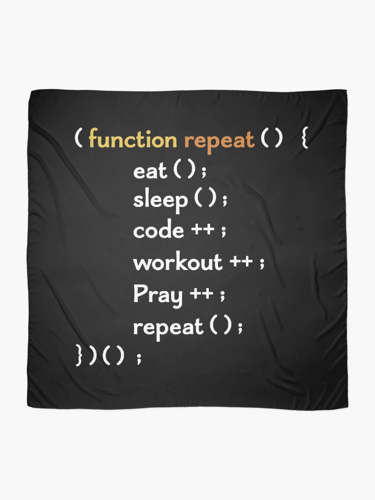Thumbnail 2 of 3, Scarf, Funny Computer Science coding Eat Sleep Code / funny coding function / coding gift idea / increment and progress coding idea designed and sold by anodyle.
