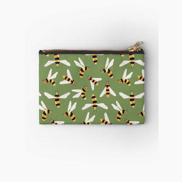 Item preview, Friendly Gouache Bees on Forest Green - Scandi designed and sold by TigaTiga.