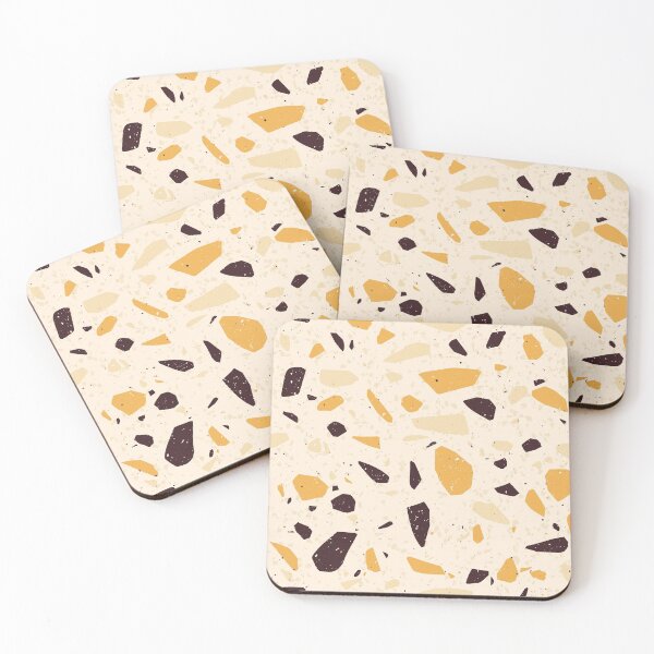 Item preview, Mustard Yellow and Brown Terrazzo Pattern designed and sold by thesnowwhyte.