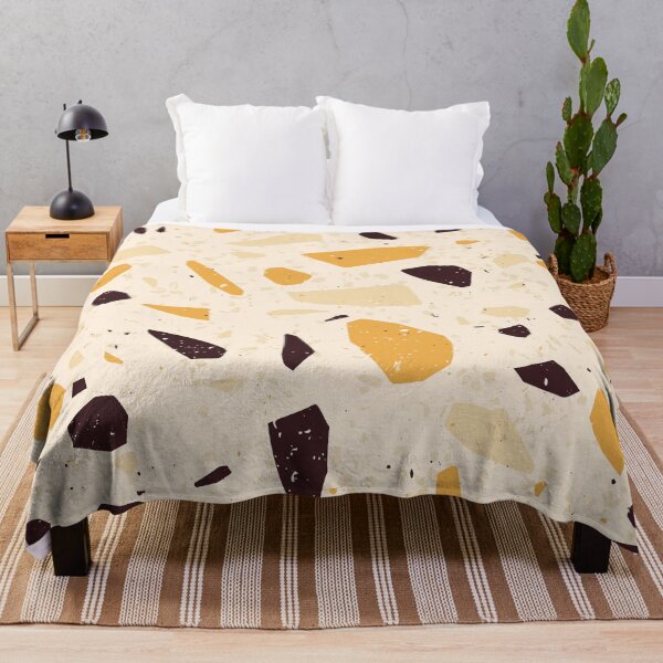 Item preview, Mustard Yellow and Brown Terrazzo Pattern designed and sold by thesnowwhyte.