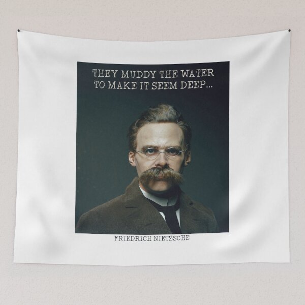 Item preview, They Muddy The Water To Make It Seem Deep Friedrich Nietzsche Quote designed and sold by kolbasound.