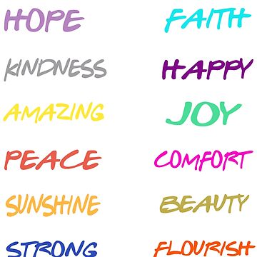 Positive words pack Poster for Sale by sid1497