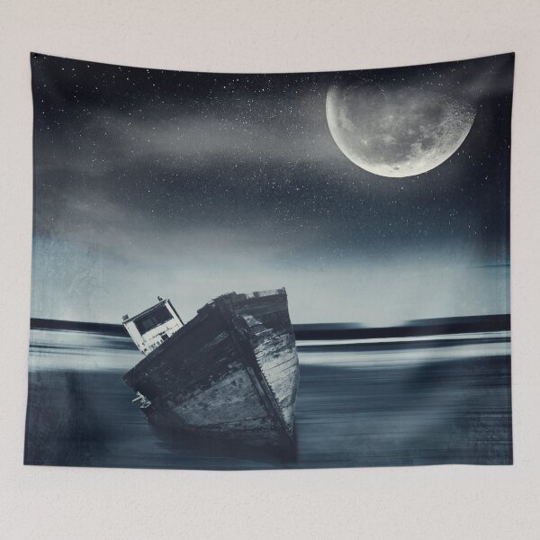 Item preview, Moonlit Ship Wreck designed and sold by Dyrk Wyst Redbubble Shop.