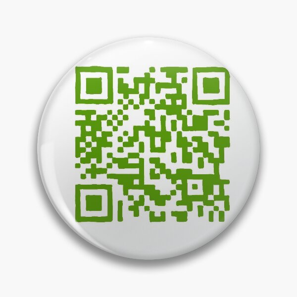 Rick Roll QR Code Small Pin for Sale by designsbykevin