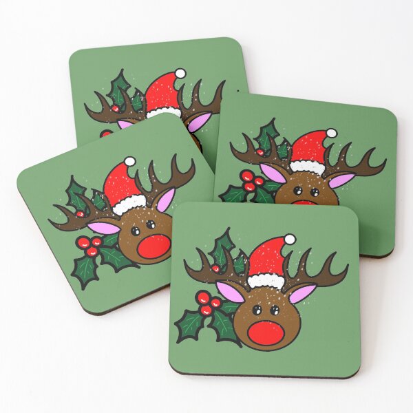 Item preview, Colorful Christmas caribou in the snow with holly designed and sold by BV-creas.