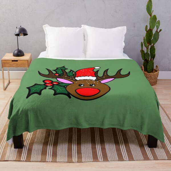 Item preview, Colorful Christmas caribou in the snow with holly designed and sold by BV-creas.