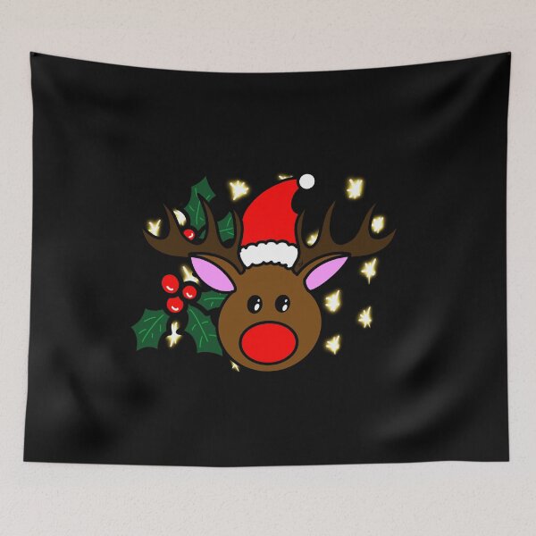 Item preview, Colorful Christmas caribou with holly and stars designed and sold by BV-creas.