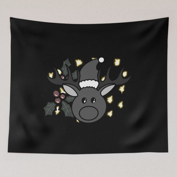 Item preview, Colorful Christmas caribou with holly and stars designed and sold by BV-creas.
