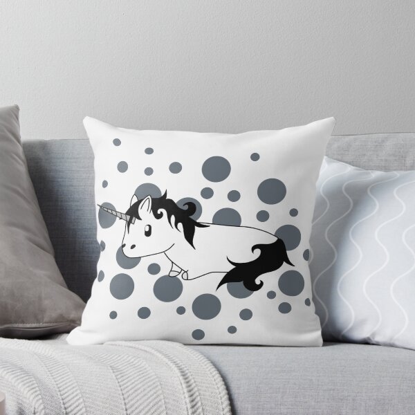 Artikelvorschau, Weißes Kawaii-Einhorn mit schwarzer Mähne entworfen und verkauft von MimiGameDraw.