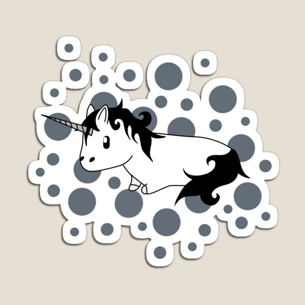 Item preview, Unicornio kawaii blanco con melena negra designed and sold by MimiGameDraw.