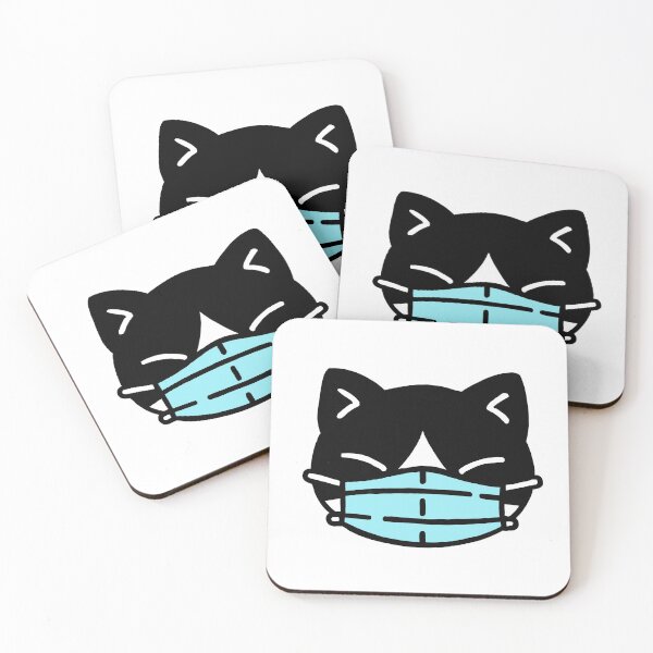 Item preview, Cute cartoon Black and white cat with mask  designed and sold by adesignworld.