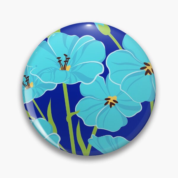 Item preview, Wild Blue Flax Vivid Blue Flowers - Floral Hand Painted Artwork designed and sold by Thordur Sturluson.
