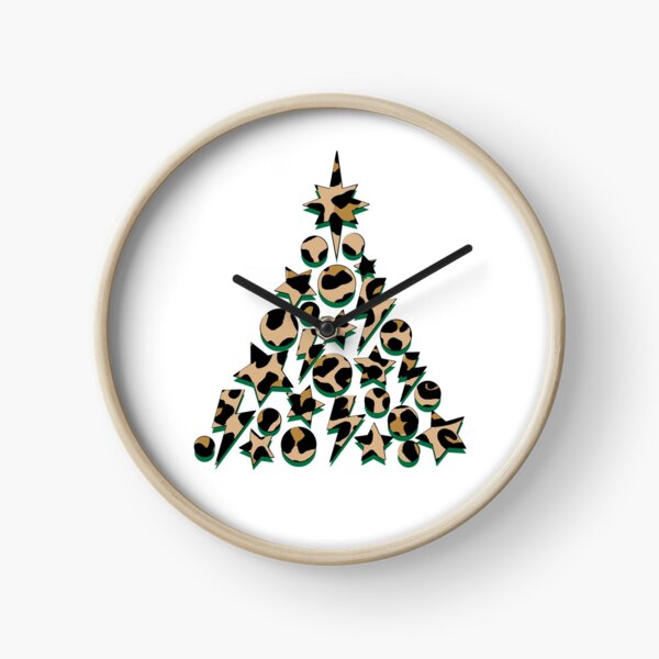Item preview, Leopard Print Christmas Tree with Green, Lightning, Star and Baubles designed and sold by OneThreeSix.