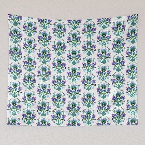 Item preview, Polish Folk Flowers Light Blue designed and sold by Barbara Pixton.