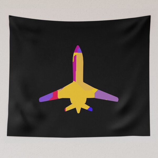 Item preview, Colorful silhouette of a commercial airplane taking off designed and sold by MIRO3D.