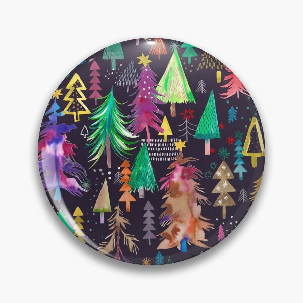 Item preview, Christmas Woods Night - Winter Pines, Stars and Fir Pattern designed and sold by ninoladesign.