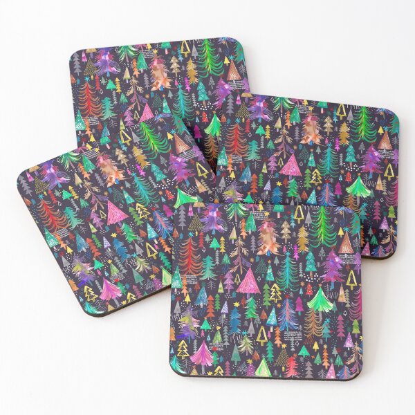 Item preview, Christmas Woods Night - Winter Pines, Stars and Fir Pattern designed and sold by ninoladesign.