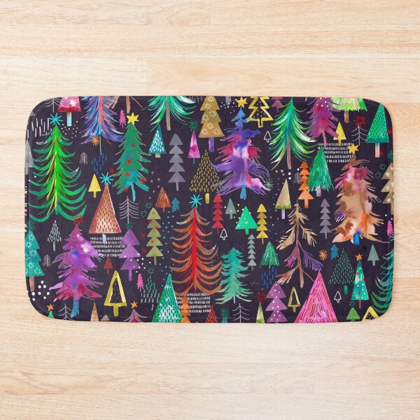 Item preview, Christmas Woods Night - Winter Pines, Stars and Fir Pattern designed and sold by ninoladesign.