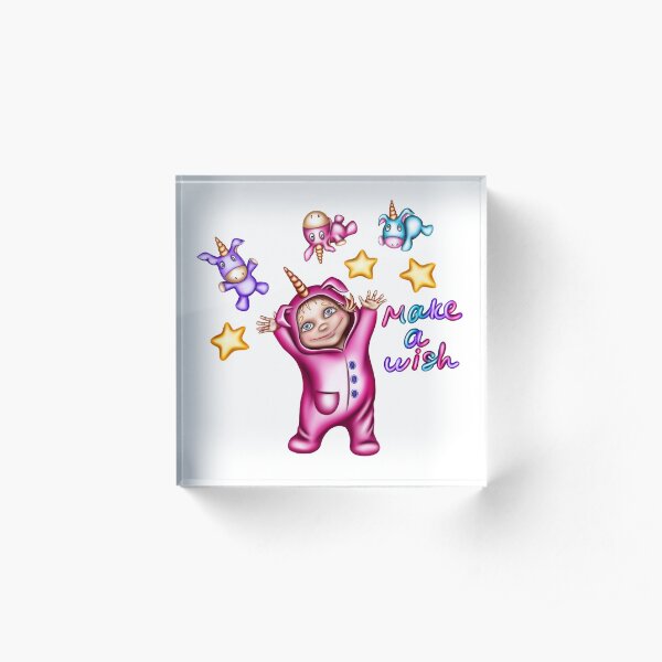 Baby Girl Unicorn Acrylic Block