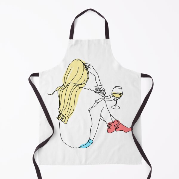 Item preview, Girl relaxing with a glass of white wine designed and sold by orangerinka.