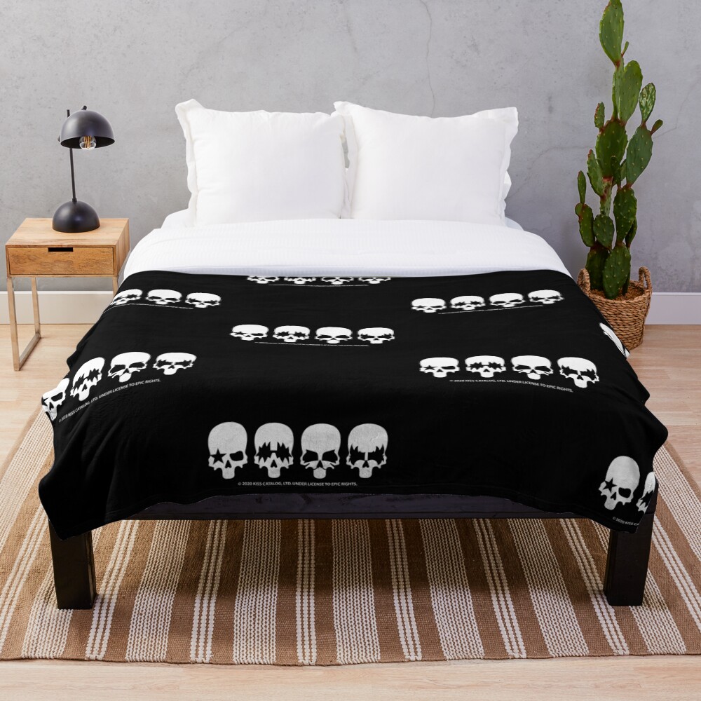 "KISS The Band Skulls" Throw Blanket for Sale by TridevDesigns Redbubble