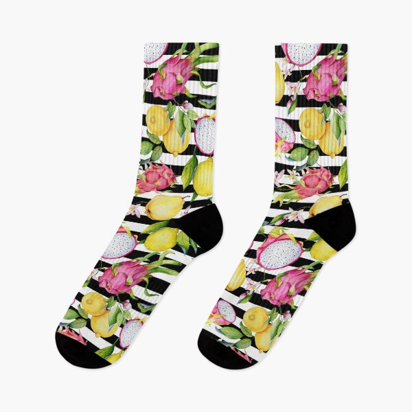 Item preview, Tropical fruits and lemon flower watercolor pattern designed and sold by AnjeseAnna.