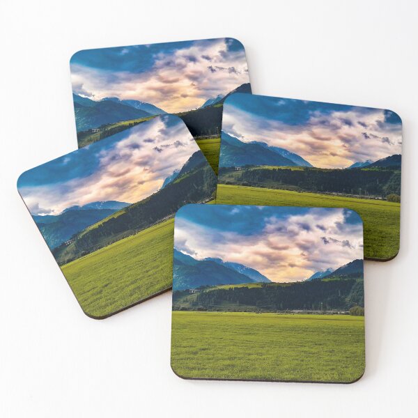 Item preview, Grassfield with mountain and trees Austria designed and sold by felinefeelings.