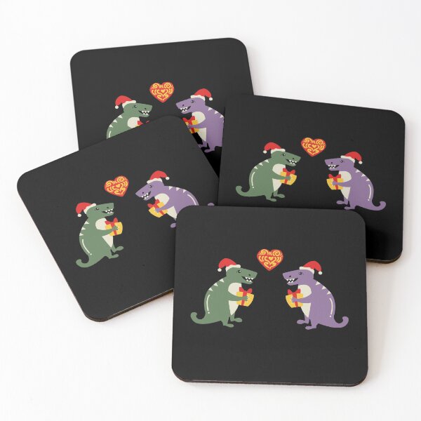 Item preview, Dinosaurs Giving Presents at Christmas, Dinosaurs in Love designed and sold by Cosmic Dust.